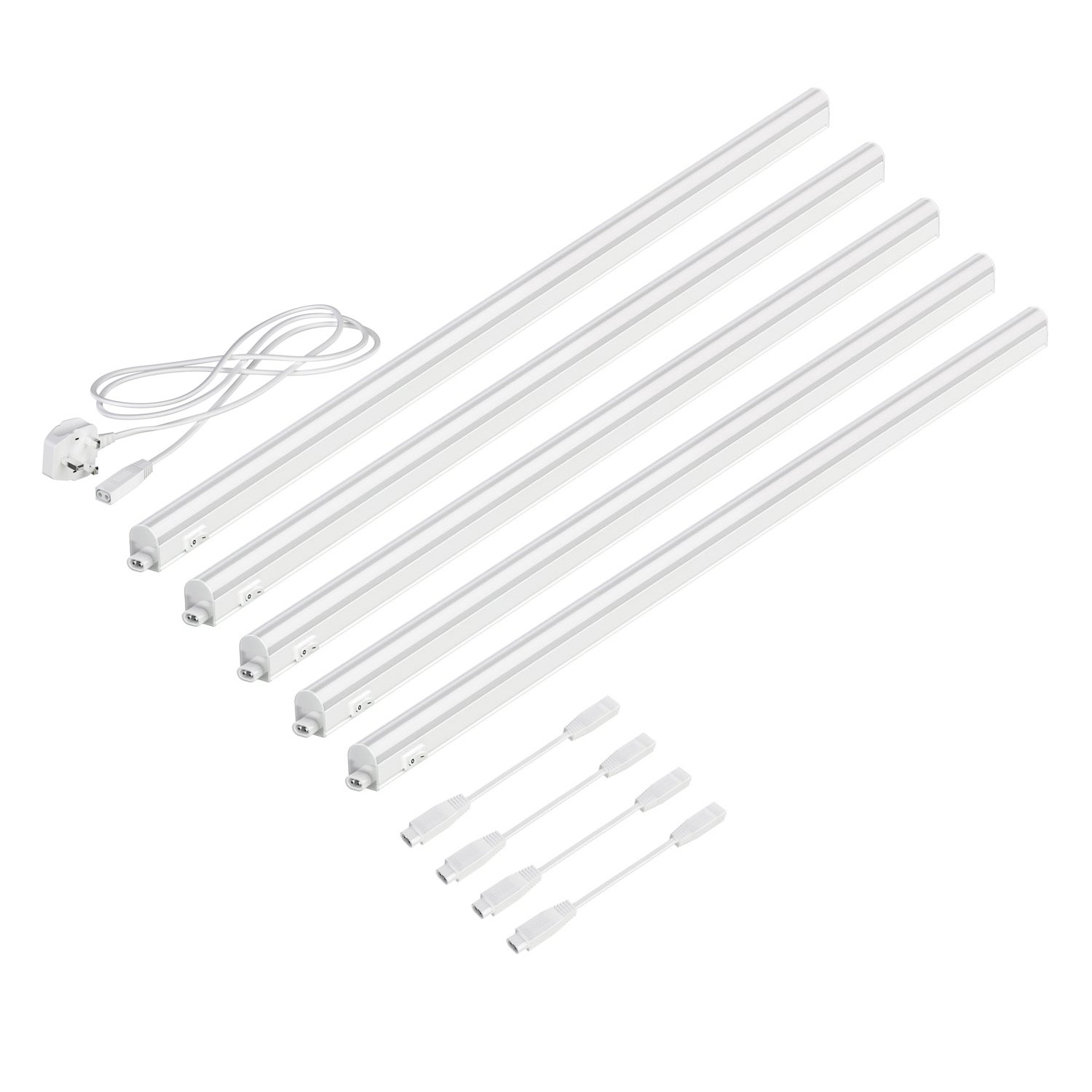 Parlat LED Under-Cabinet luminaires Rigel, Each 87.3cm, Each 1002lm, Warm-White, Set of 5, BS