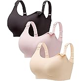 Angelhood Seamless Nursing Bra for Women Wire Free Full Coverage Comfort Maternity Bra with Extra Extender,3P
