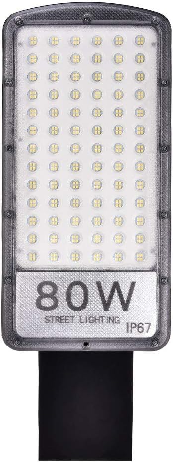Viugreum LED Parking Lot Light, 80W Waterproof LED Street Light, 8000 Lumen Daylight White (6000K), Super Bright Wall Mount Barn Light Docks, Driveways, Backyards, Garden (Not Include The Long Pole)