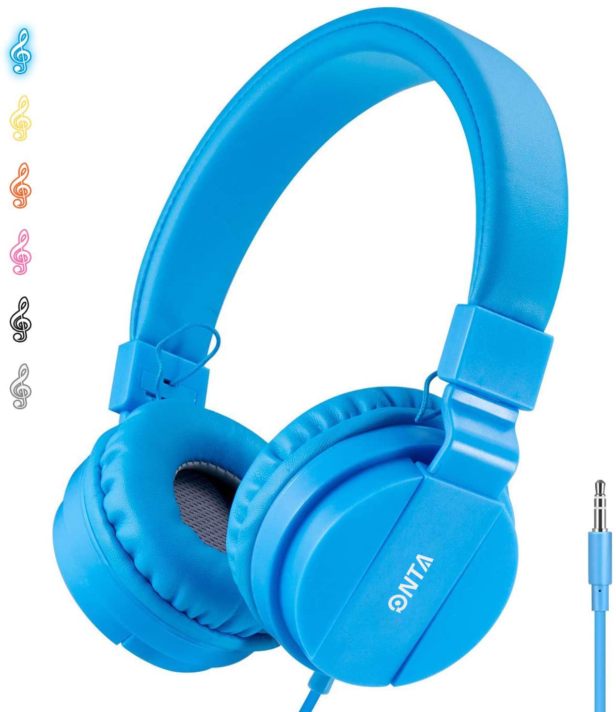 ONTA Foldable Headphone,On-Ear Audio Adjustable Lightweight Headphone for Cellphones Smartphones Iphone Laptop Computer Mp3/4 Earphones(Blue)