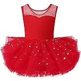 KARETT Ballet Leotards for Girls 1-7Years with Snap and Sparkly Princess Tutu Skirt Ballerina Dress