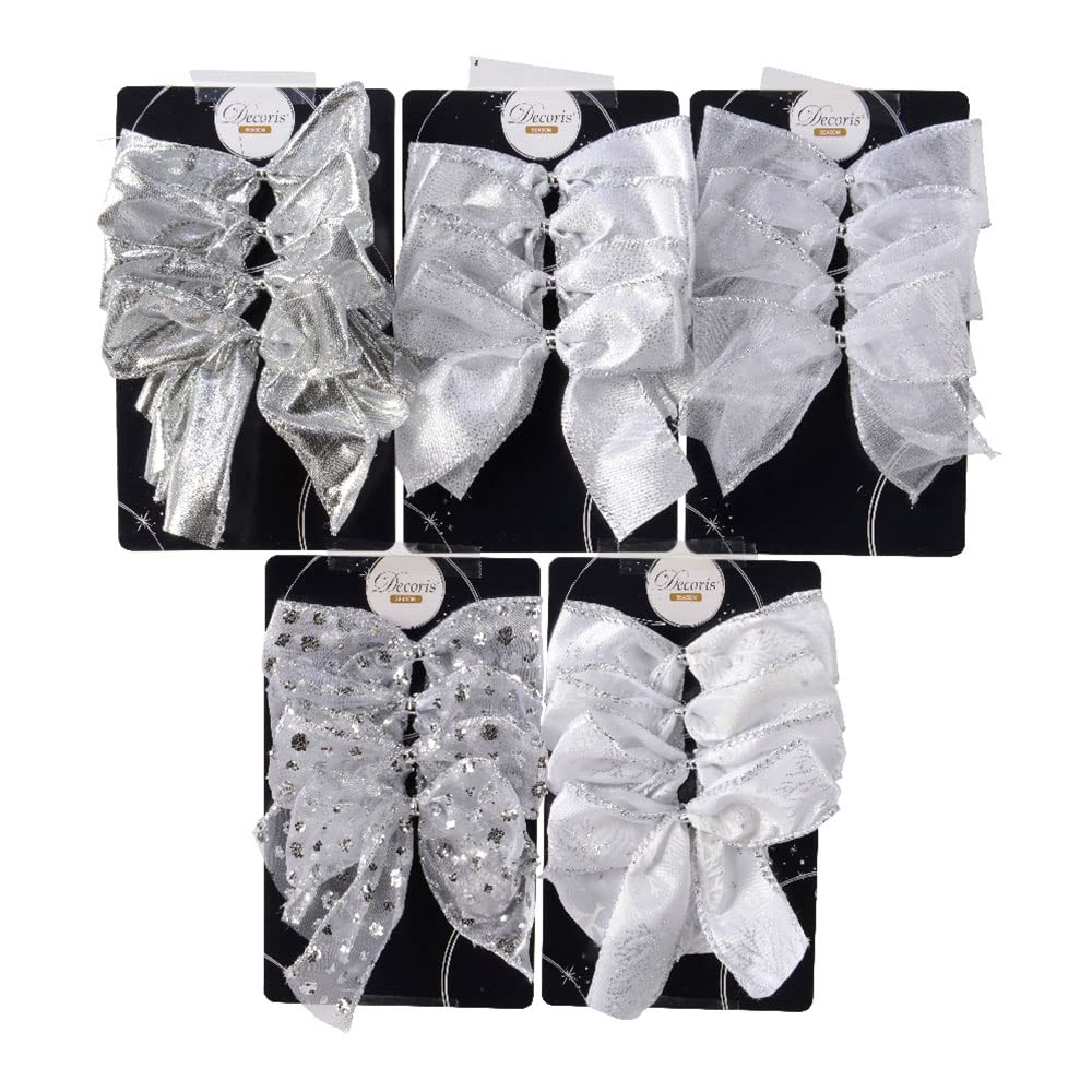 Silver Polyester Bows for Assorted Decoration