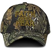 Camo Baseball Cap Faith Over Fear Embroidery Hunting Dad Hats for Men & Women