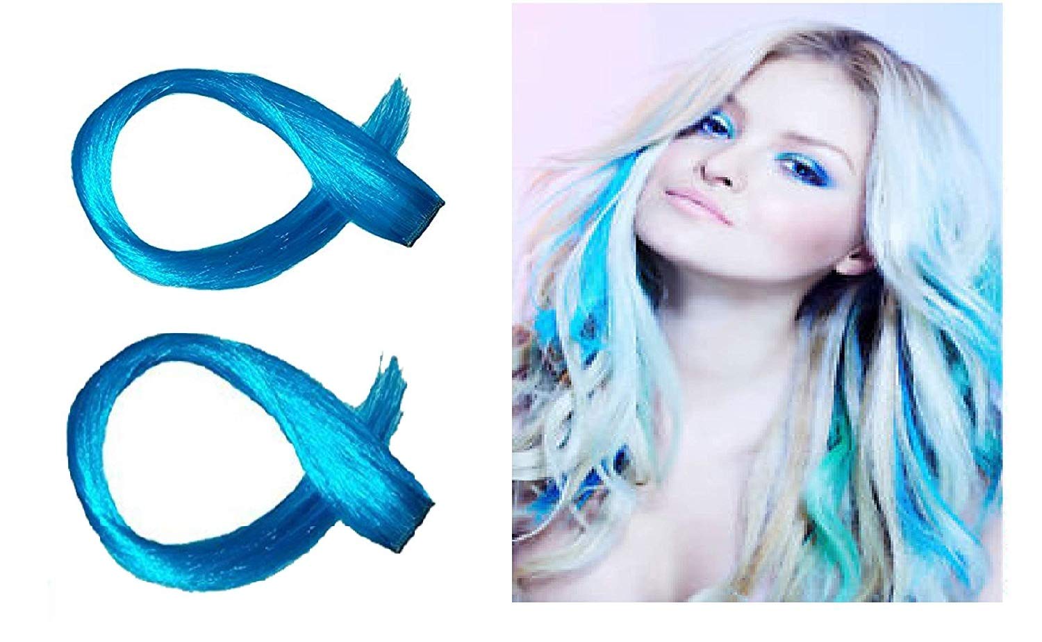 Glan Women S Coloured Highlighting Hair Extension Set Of 2 Pcs