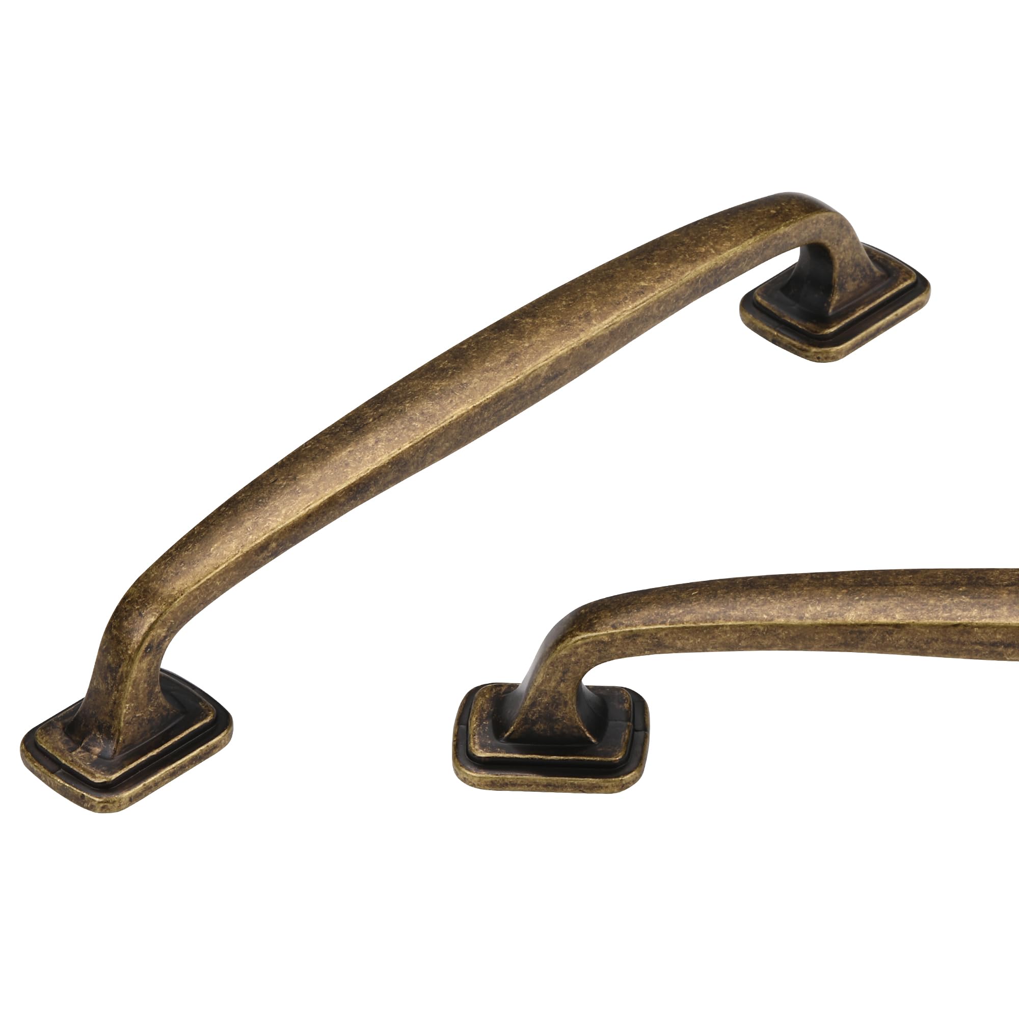 SYZOW 6 Pack Kitchen Cabinet Bar Pulls, Cabinet Handle zinc Alloy Kitchen Hardware Vintage Dressing Table Drawer Handle 96mm Hole Center (Bronze)