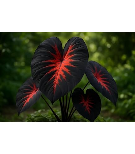 Amazon.com : 3 Colocasia Plants Live, Elephant Ear Caladium Esculenta Plants,  5 to 8 Inc Tall (Red Black) : Patio, Lawn & Garden