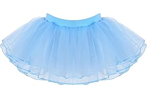 EASTBUDDY Tutu Skirt Girls Elastic Ballet Dance Skirts 4 Layers Tulle Tutu for Toddler Kid Children 1-9 Years