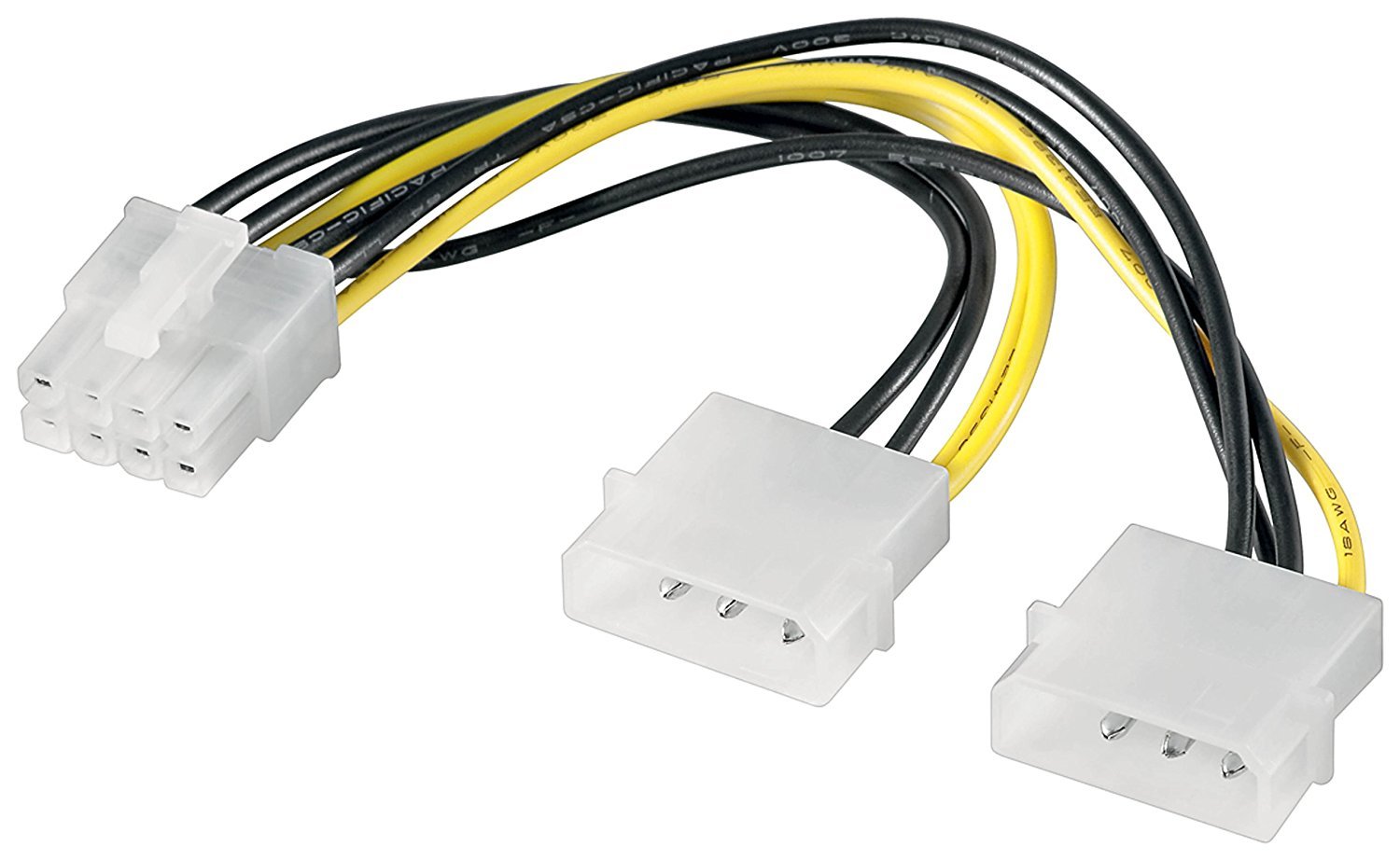 Goobay 93241 Power Cable/Adapter for PC Graphics Cards, PCI-E to PCI Express 8-pin, 0.15m Length