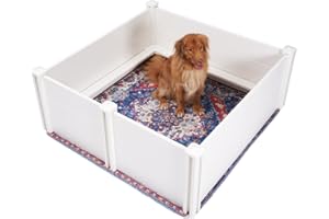 DINGO PET CO. Dingo | Whelping Box for Dogs | 48” x 48” | Free Washable Pee Pad+ 2 Free Storage Bags | DingoSafe Rail System | Whelping Supplies (Dingo Paw Pee Pad) (1 Room)