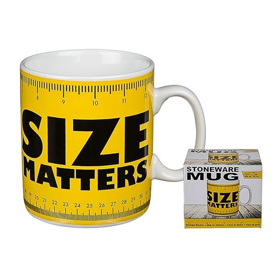 1 x Becher ''Size Matters'' | Tasse | Geschenk für Freunde | Kaffeebecher | Geschenkideen für Männer | Kaffee Pott | Bürotass