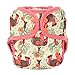 One Size Cloth Diaper Cover Snap with Double Gusset (Red Elephant)