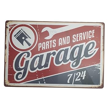 Cartel metalico garaje vintage
