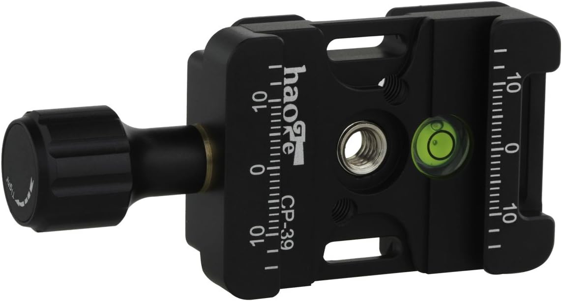 Haoge CP-39 Screw Knob Quick Release Clamp Adapter with Hand Strap Hole Bosses Boss Slot fit RRS Sunwayfoto Kirk Benro Arca Swiss Tripod or Monopod Head on Canon Nikon Sony Pentax Fujifilm Camera DSLR - Image 5