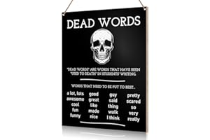 UDNADKEX English Classroom Wall Sign Hanging Decor, High School Middle School English Class Classroom Wooden Decor Writing Decoration, Gift for English Teacher