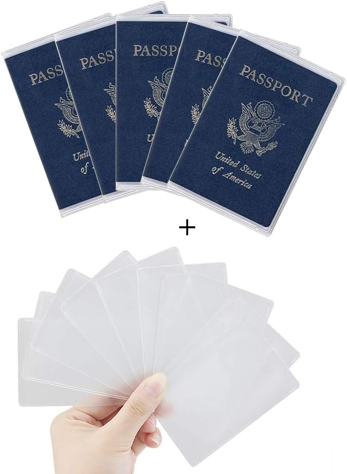 Owfeel 5pcs Frosted Plastic Passport Cover Passport