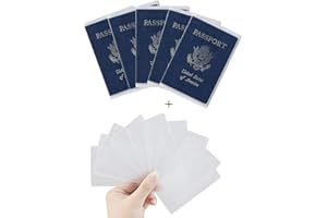 Owfeel 5pcs Frosted Plastic Passport Cover Passport Protector+10pcs Clear Plastic ID Credit Card Holder