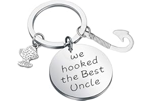 UJIMS Fishing Lover Gift Fishing Hook Keychain We Hooked The Best Uncle Jewelry from Nephew Niece Fishermen Gifts