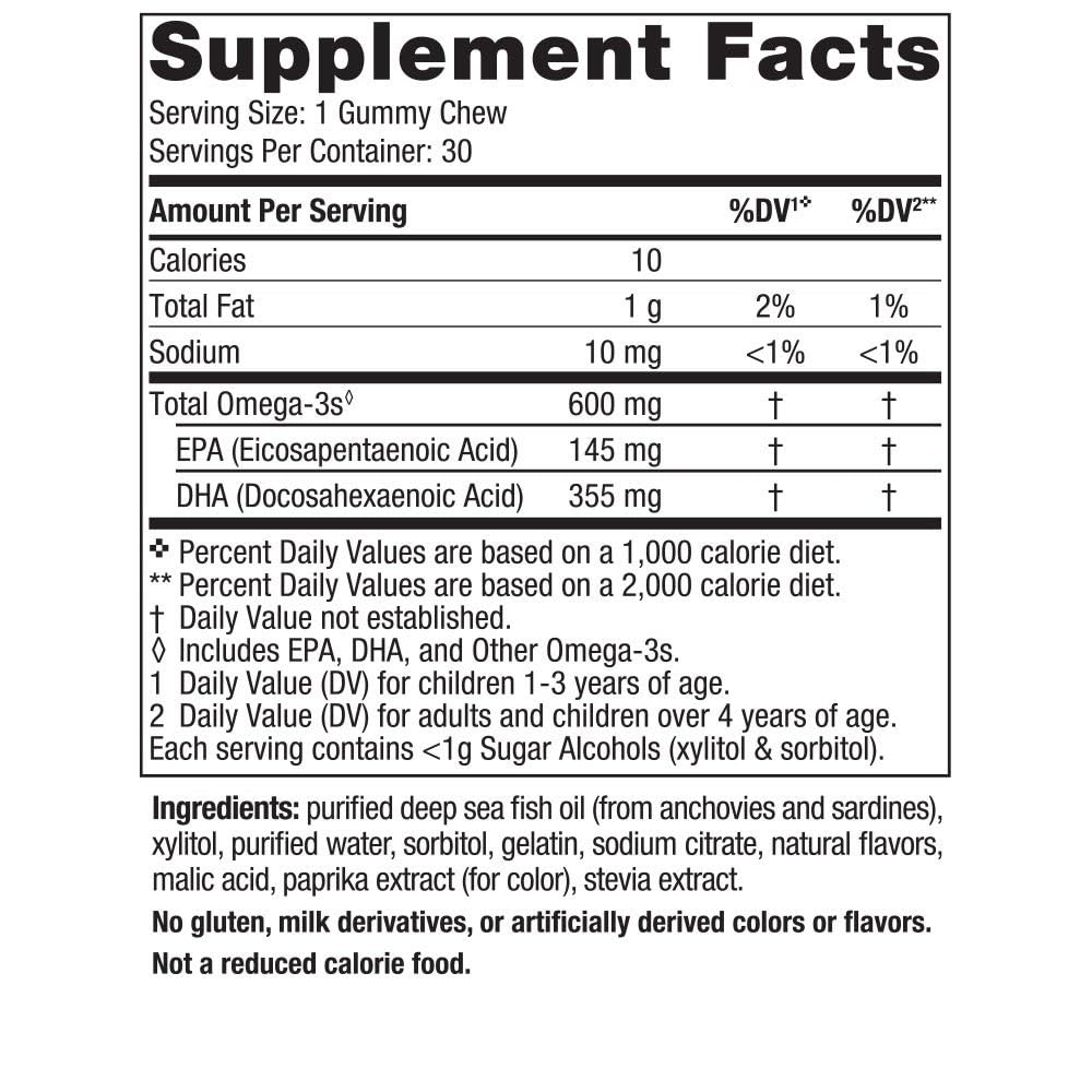 Nordic Naturals Zero Sugar Children’s DHA Gummy Chews, Tropical Punch - 30 Gummy Chews for Kids - 600 mg Total Omega-3s - Brain Development, Learning, Healthy Immunity - Non-GMO - 30 Servings