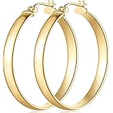 KATIE OTTE Hoop Earrings 14K Gold Hoop Earring for Women Big Hoops Earrings Gold Jewelry Timeless Feminine Elegance Hypoallergenic Earring 30/35mm