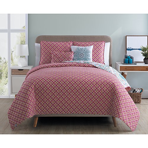 VCNY HomeQueen Quilt Set, 5-Piece Reversible Medallion Bedding with Matching Shams and Pillows, Cozy Room Décor (Windsor Multi, Queen)
