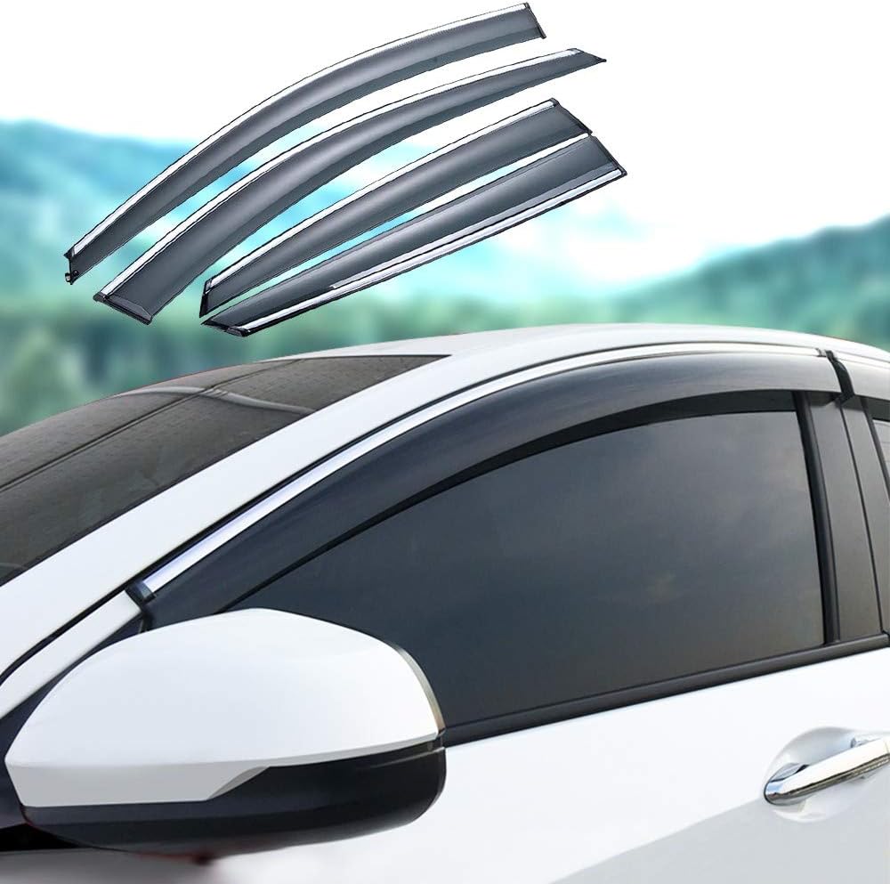 Xtrdye Front Rear Car Wind Deflectors Fits Honda Civic 9th Generation 2012-2015 (4 Pieces)