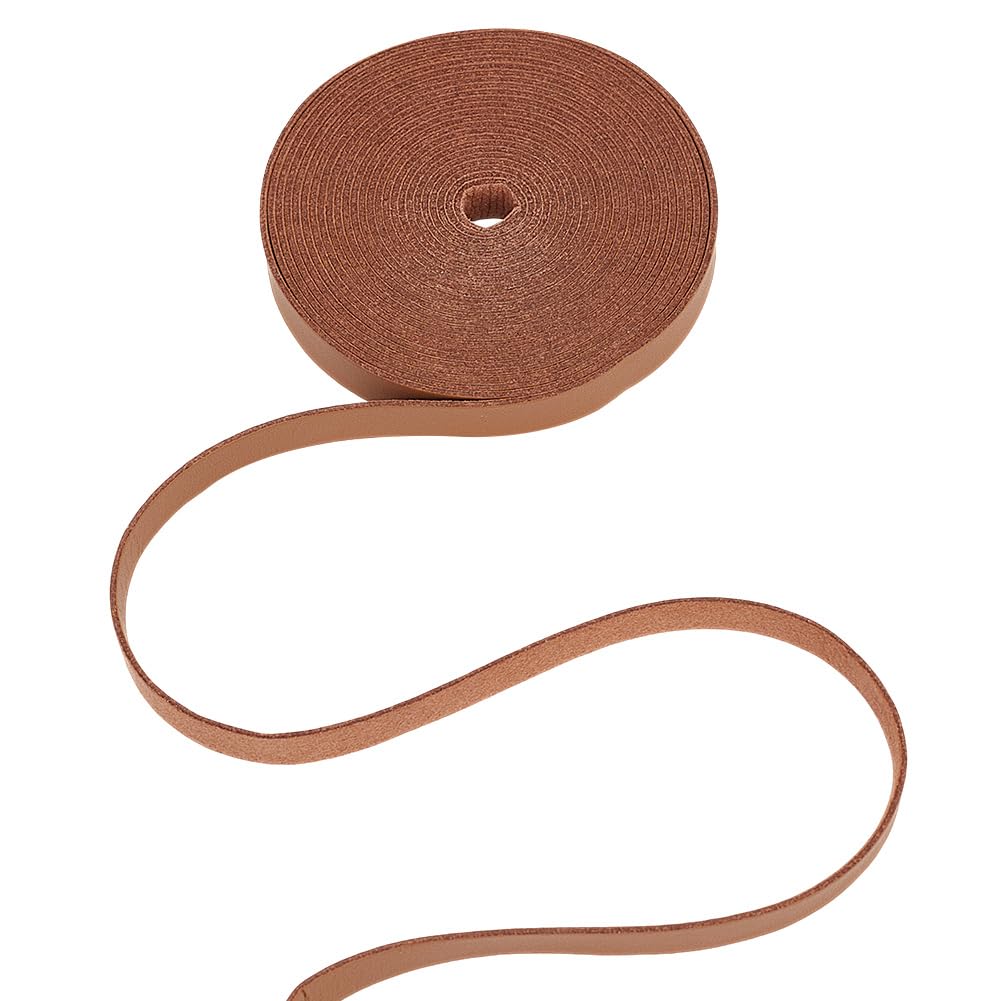HOBBIESAY 4m Brown Imitation Leather Cord, 12mm Wide, Traditional Style, 50 lbs Line Weight