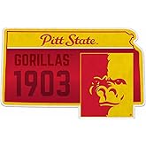 Rico Industries NCAA Pittsburg State Gorillas State Shape Cut Pennant - Home and Living Room Décor - Soft Felt EZ to Hang