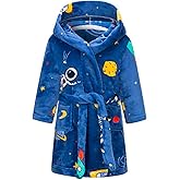 DNggAND Boys Girls Bathrobes,Toddler Boy Girl Robes,Children's Plush Soft Coral Fleece Hooded Pajamas Sleepwear for Kids