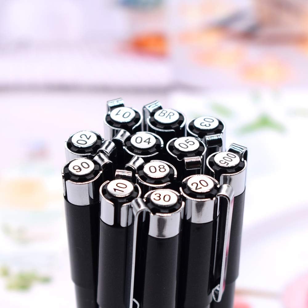 YISAN Black Drawing Pens,Fineliners Marker,Set of 12 Micro-Pens,Anime Pigment Pen,Art Pens,for Sketching,Technical Drawing 902195 - Image 3