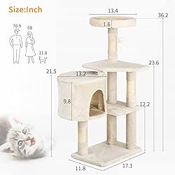 BestPet Cat Tree 36 inch Tall Scratching Toy