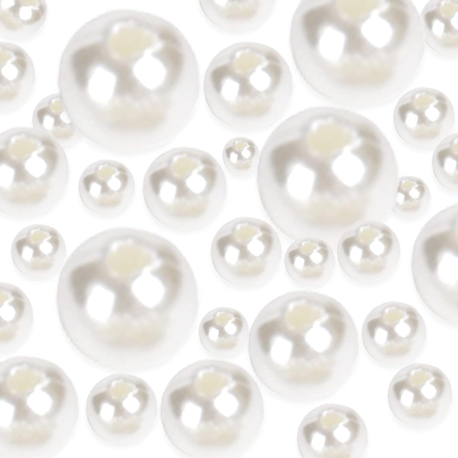 Vase Fillers - Z-synka Assorted Plastic Bead Pearls,DIY Jewelry Necklaces,Table Scatter,Wedding,Birthday Party Home School Decoration,Event Supplies, (8 Ounce Pack,100 Pieces) (Lvory,10mm/14mm/20mm)