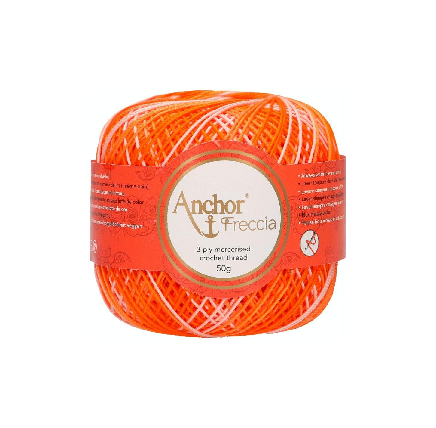 Anchor 4787006-09430 Crochet Yarn, 100% Cotton, 9430, Thickness 6, 88 g