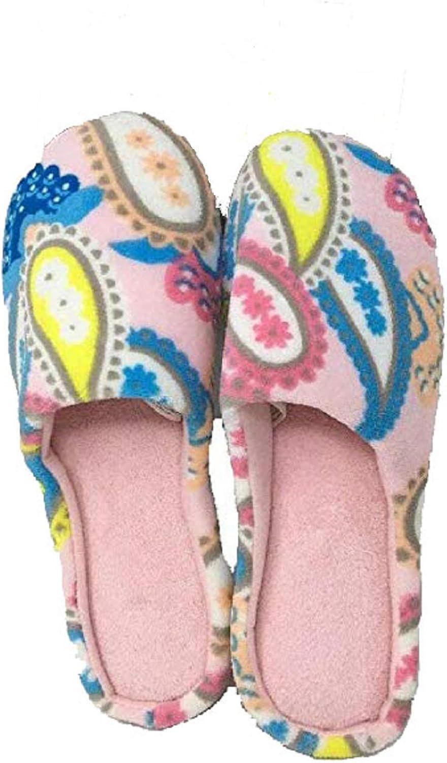 Dearfoams Women's Pink Paisley Slip On Slippers Large