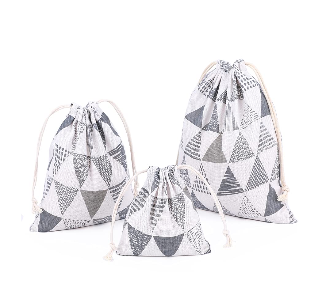 Amoyie 3 pcs Drawstring Storage Bags Set for Kid Stuff Travel Home Accessorie