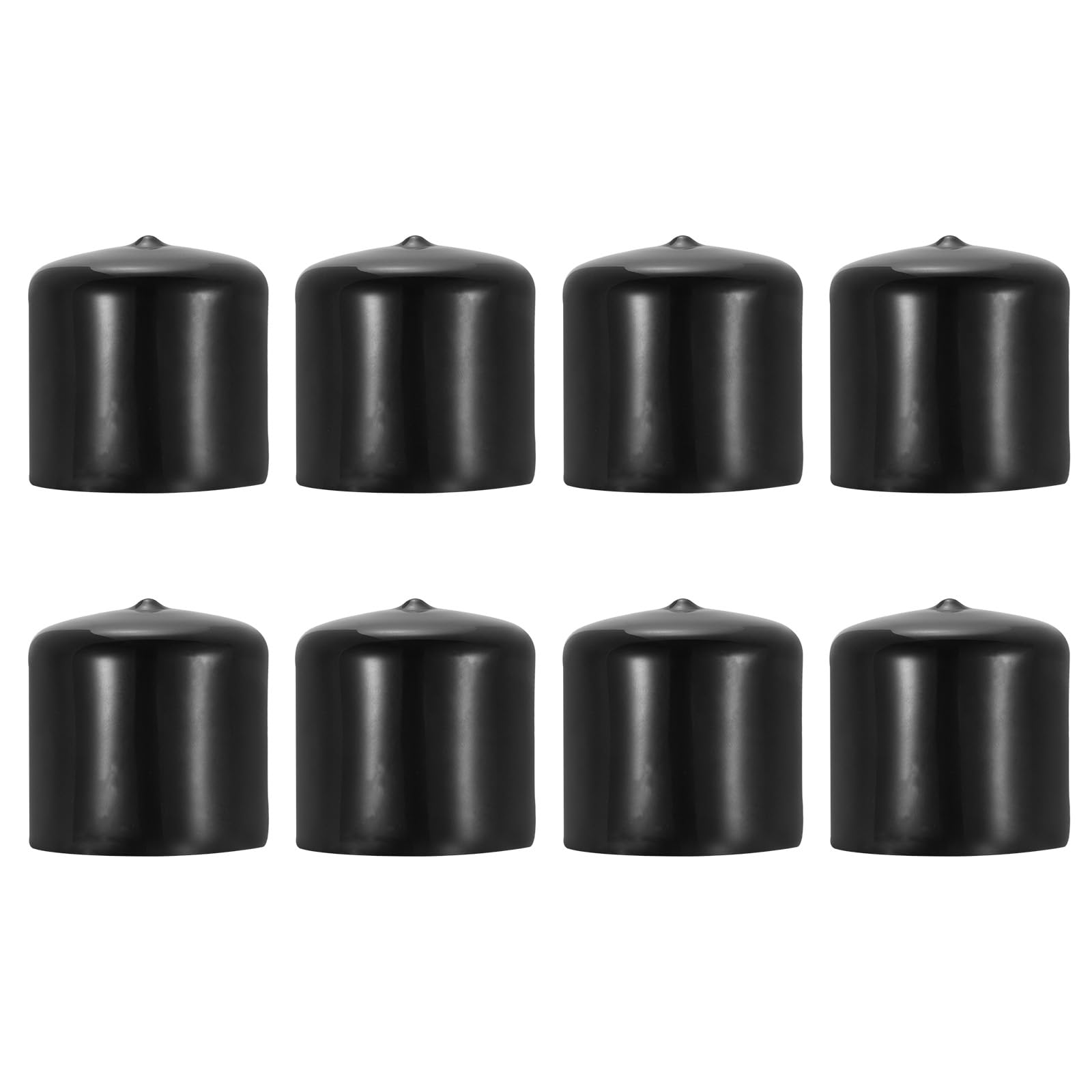 PATIKIL 1-3/4" ID Round Rubber End Caps, 8 Pcs Rubber Bolt Covers Caps PVC Rubber Screw Covers Flexible Screw Thread Protector Caps for Metal Tube Rod Bolt, Black