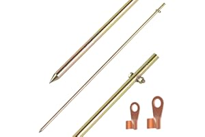 Bitiontry Grounding Rod,Diameter 1/2 inch Length 4ft Electrical Grounding bar for Electric Fences Satellite Dishes Generator Grounding Earthing