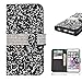 Iphone 6s plus wallet case, 3D Bling Jelly Rhinestone PU Leather Wallet Flip Protective Skin Case with Magnetic Bling Button Closure Perfect Fit for Apple Iphone 6/6s Plus 5.5 inch Black