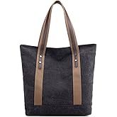 Sunshinejing Women's Canvas Shoulder Bags Retro Casual Handbags Work Bag Tote Purses