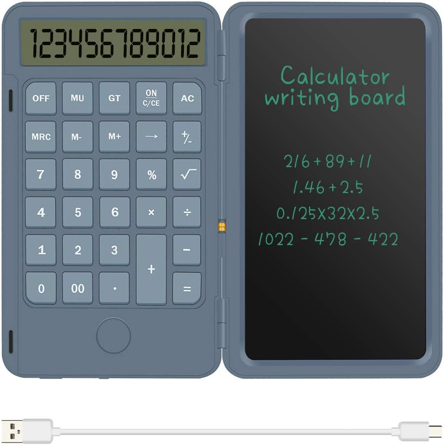 Basic Calculator Notepad with 6.5 Inch LCD Writing Tablet
