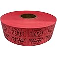 The Ticket GURU-Large Number Raffle 50/50 TICKETS-2000/ROLL (Red)
