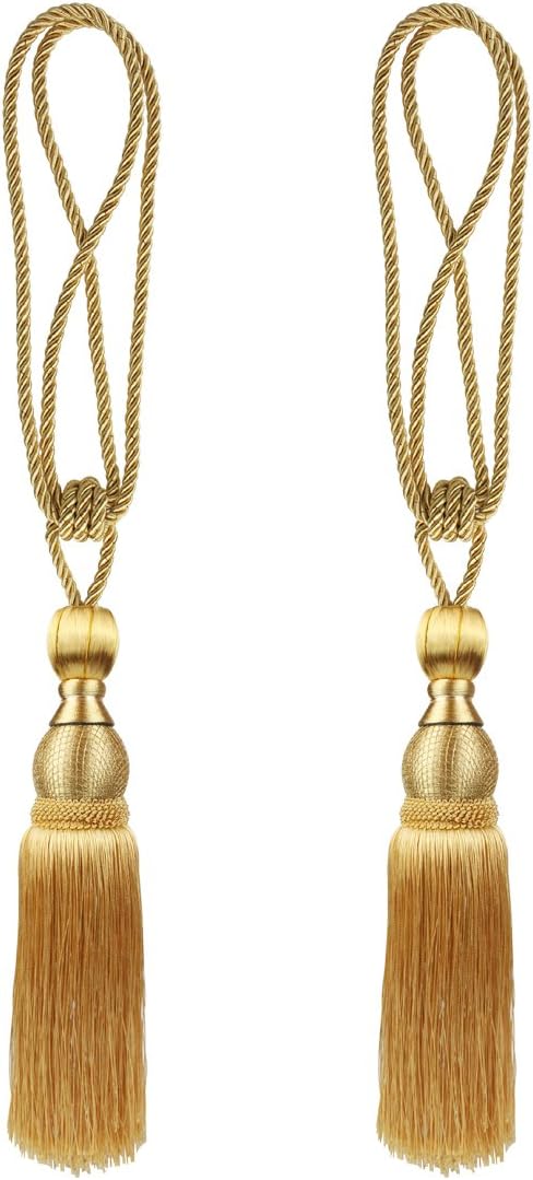 Andux 1 Pair Curtain Tie Back Tassel Curtain Rope Tiebacks For