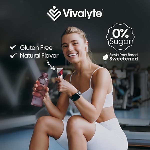 VIVALYTE ELECTROLYTE POWDER NO SUGAR STEVIA SWEETENED 100% NATURAL HYDRATION PACKETS – 20 COUNT | SODIUM, POTASSIUM CITRATE & MAGNESIUM L-THREONATE (5.64, BLUEBERRY)