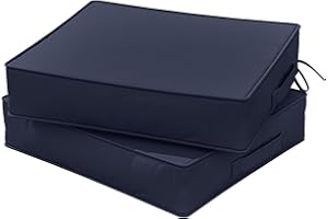 Snubbull Outdoor Chair Cushions 18.5 X 16 X 4 Inch Patio Furniture Cushions Waterproof & Fade Resistant Outdoor Cushions for Patio Furniture with Handle & Adjustable Straps Set of 2