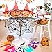 TUPARKA 3 Pcs Halloween Decorations Set, Spiderweb Rectangular Spooky Bat Lace Tablecloth, Spiderweb Round Lace Table Cover and Fireplace Scarf Cover for Halloween Party