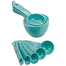 KitchenAid 9-Piece Measuring Cup and Spoon Set, Aqua Sky