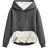 Mars Guard Women's Winter Warm Fleece Sherpa Lined Hooded Sweatshirt Thick Hoodies Outdoor Pullover for Casual Comfort
