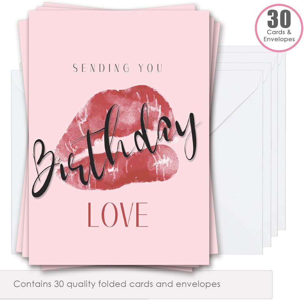 30 Happy Birthday Cards Pack - Bulk Happy Birthday Cards for her or him with Envelopes for Adults and Kids - Set 5 - by Ruby Ashley® - Image 4