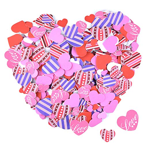 SAYAYA 600 Pieces Heart Stickers Foam Adhesive Hearts Love Decorative Sticker for Valentine's Day, Wedding or DIY Crafts