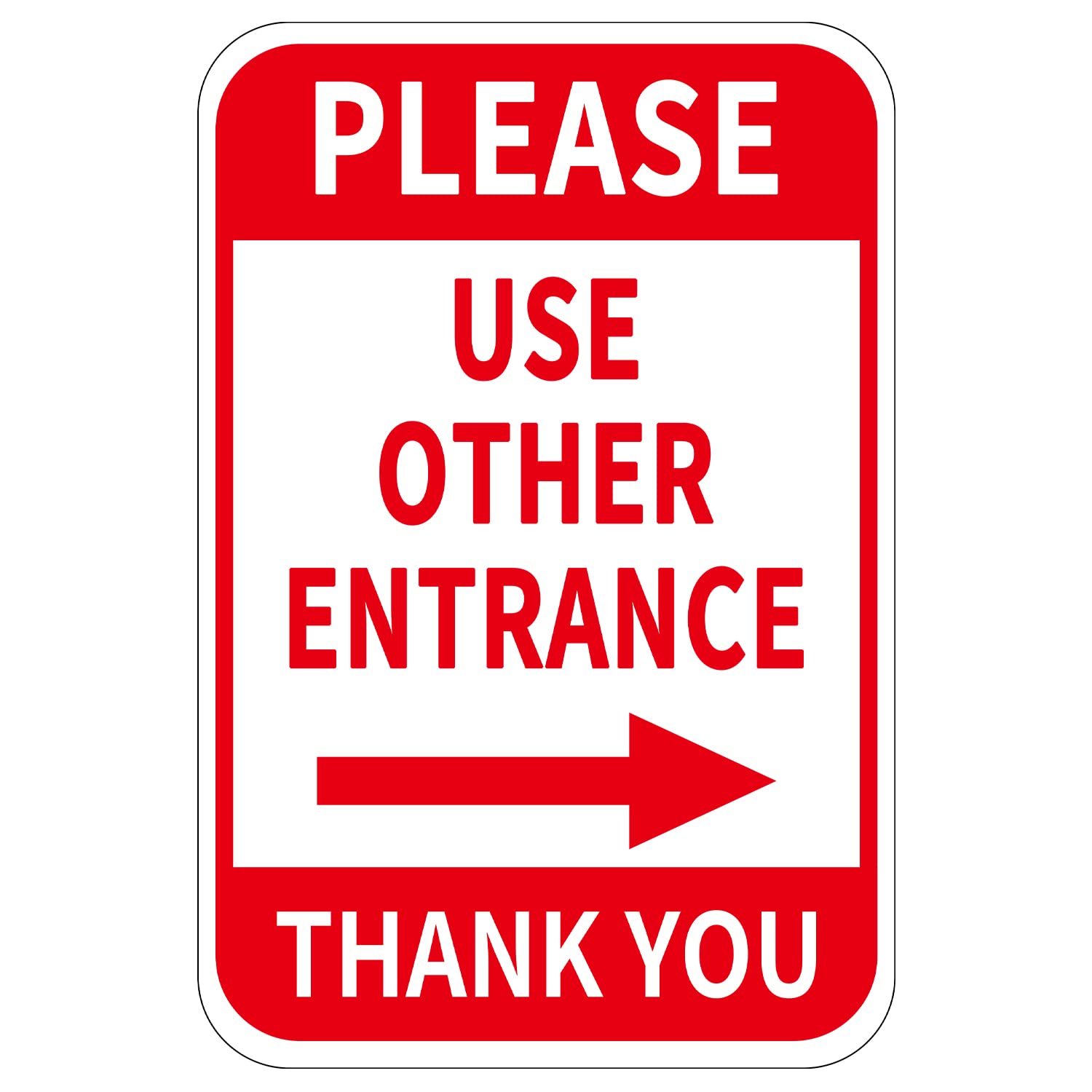 Please Use Other Entrance Sign Aluminum 12x8 Inch Right Arrow Metal Waterproof for Enter Outdoor Business Office 2 Pack