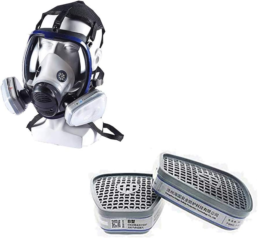 Head Mask Full Face Ventilator Biochemical (Respirator Canister) Anti-Gas And Pesticide Dust, Optional Accessories, Special for Public Safety Protection,A